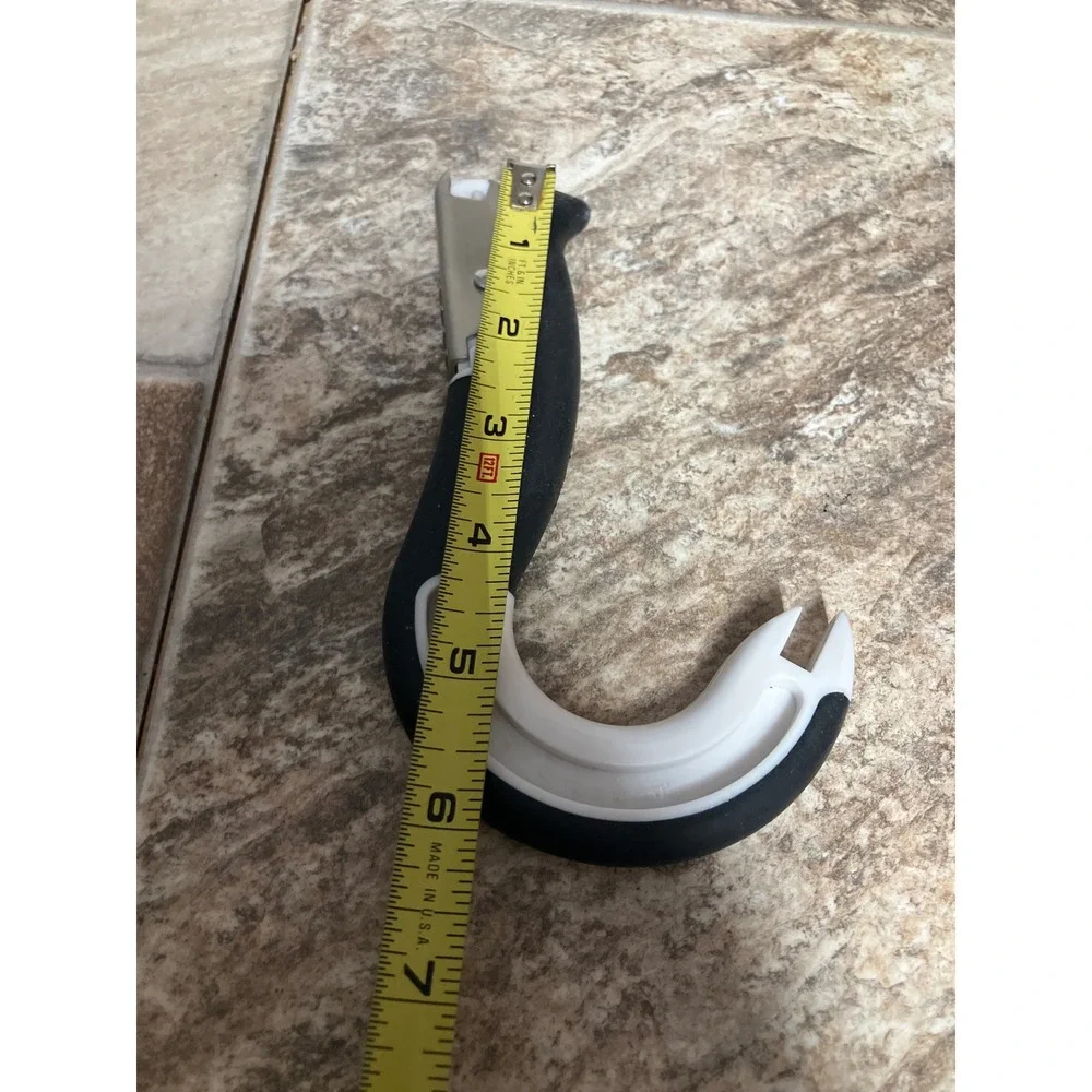 Ergonomic J-Hook Safety Box Cutter Utility Black White Recessed Blade 6.5